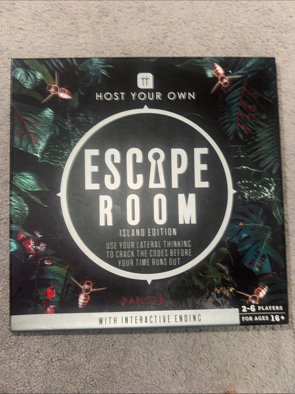 Host Your Own Escape Room Island Edition Board Game - Black/Green
